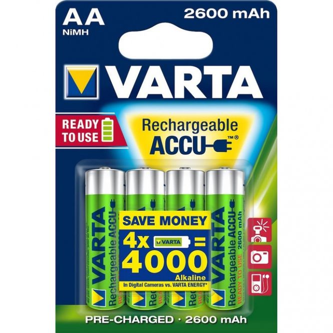 Hovedbilde VARTA Oppladbart AA 2600 mAh 1,2V 4-pakning
