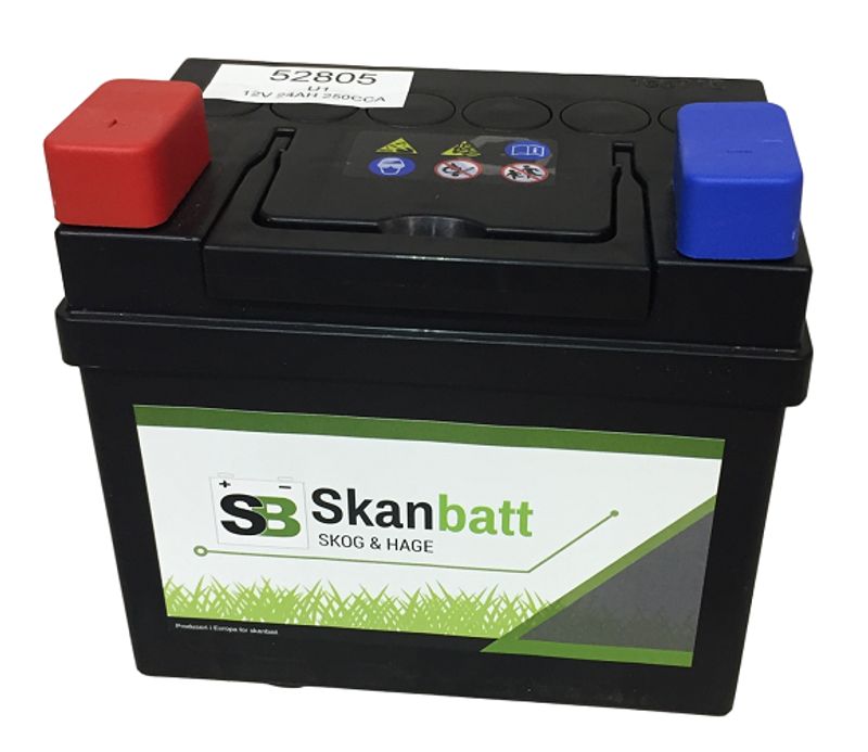 SKANBATT Plenklipper Batteri 12V 28AH 240CCA (186x130x171mm) +ve