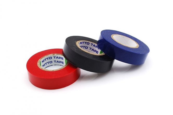 Hovedbilde PVC-tape 15mm x 10m blå / rød / svart - 3PK