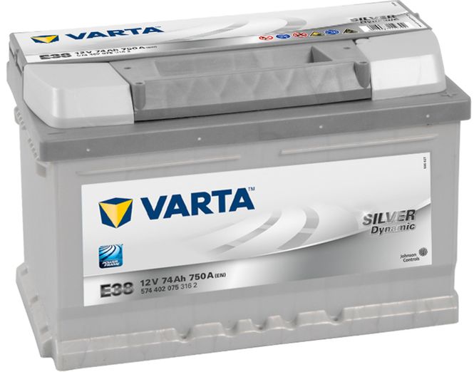 Hovedbilde VARTA E38 Silver Dynamic Batteri 12V 74AH 750CCA (278x175x175) +høyre E38