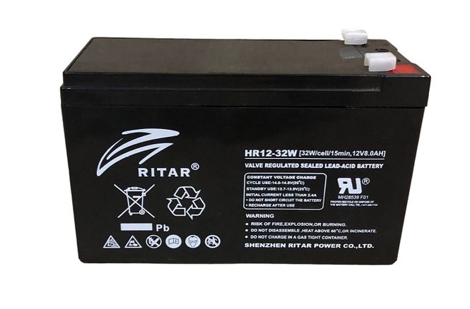 Hovedbilde RITAR High Rate AGM Batteri 12V 8AH (151x65x93,5mm) F1