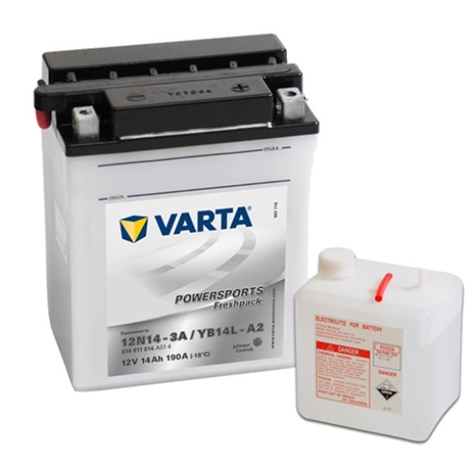 Hovedbilde VARTA YB14L-A2 MC Batteri 12V 14AH 190CCA (135x90x167mm) +høyre 
