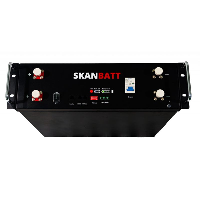 SKANBATT Lithium 3U Rackbatteri 51,2V 100Ah - 5,12kWh - LiFePO4 - HEAT - OTA