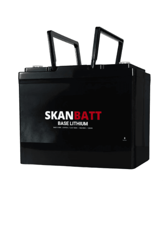 SKANBATT Base Lithium Small - 12V 100Ah 100A BMS - 260x169x211mm - Bluetooth - 3 Års garanti