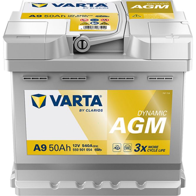 Hovedbilde VARTA Dynamic AGM Batteri 12V 50AH 540CCA (207x175x190/190mm) +høyre A9
