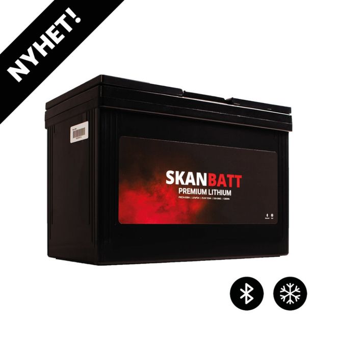 Hovedbilde SKANBATT Premium Lithium - 24V 50Ah 50A BMS - 307x172x215mm - Bluetooth - Heat - 8 Års garanti
