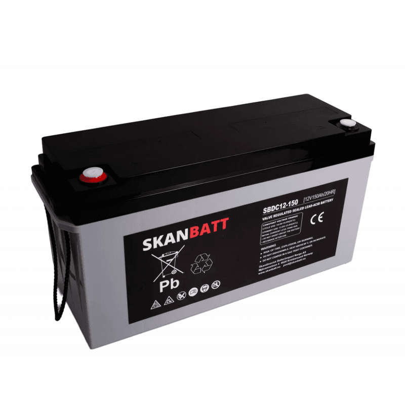 SKANBATT AGM Deep Cycle Batteri 12V 150AH (483x170x241mm) +venstre 