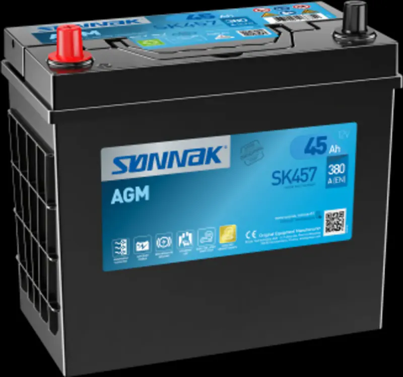 Sønnak AGM SK457 45Ah Kaldstartstrøm 380