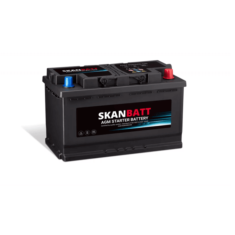 SKANBATT AGM Startbatteri 12V 80AH 800CCA (315x175x190mm) +R