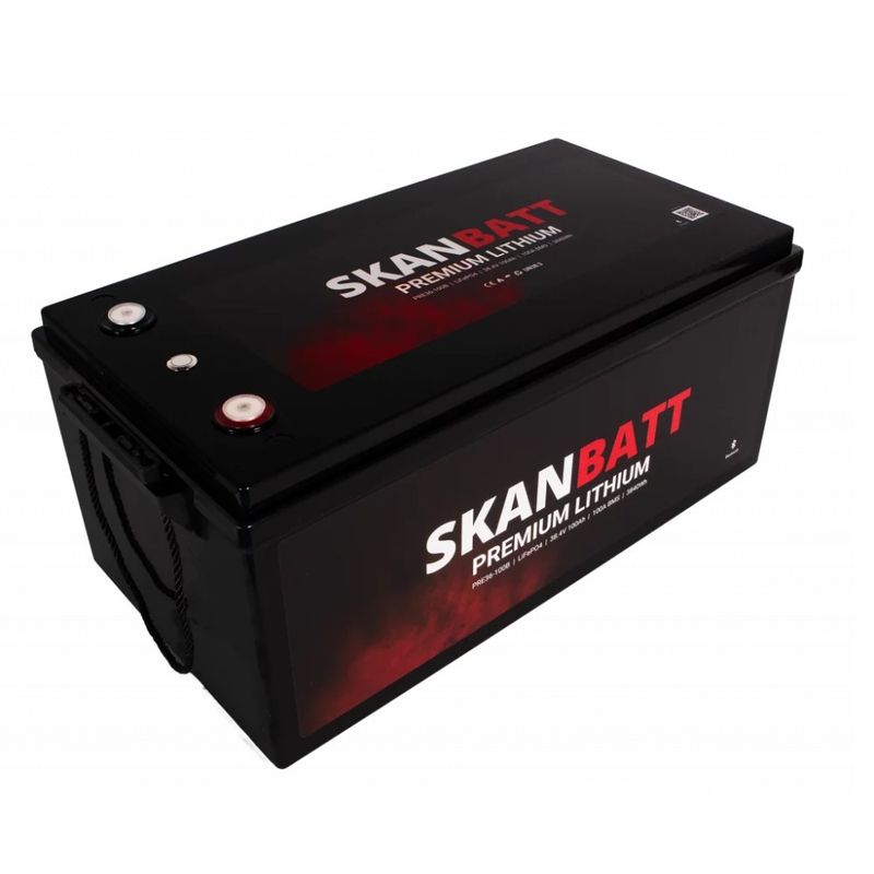 SKANBATT Premium Lithium - 36V 100Ah 100A BMS - 522x268x218mm - Bluetooth