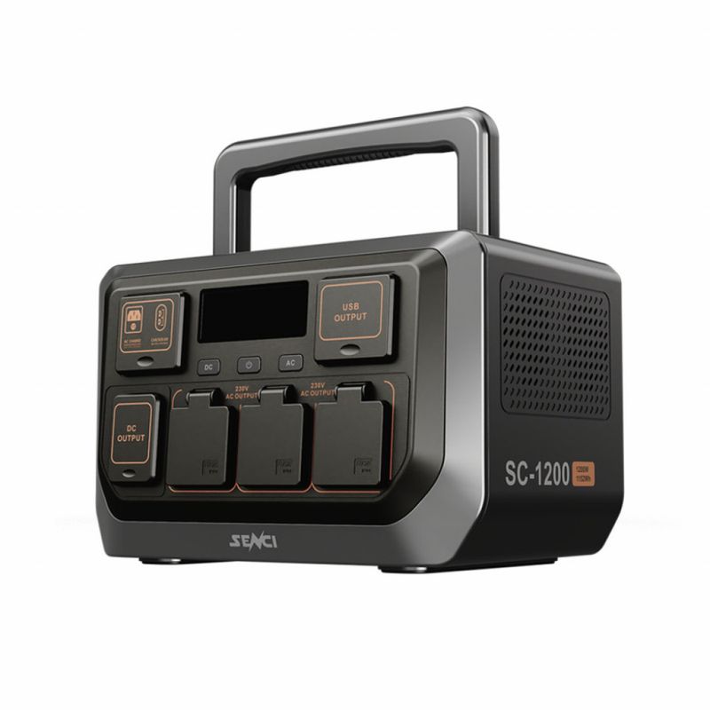 SENCI Lithium LPS 1152Wh Power Station med 1200W (2400W) sinus inverter