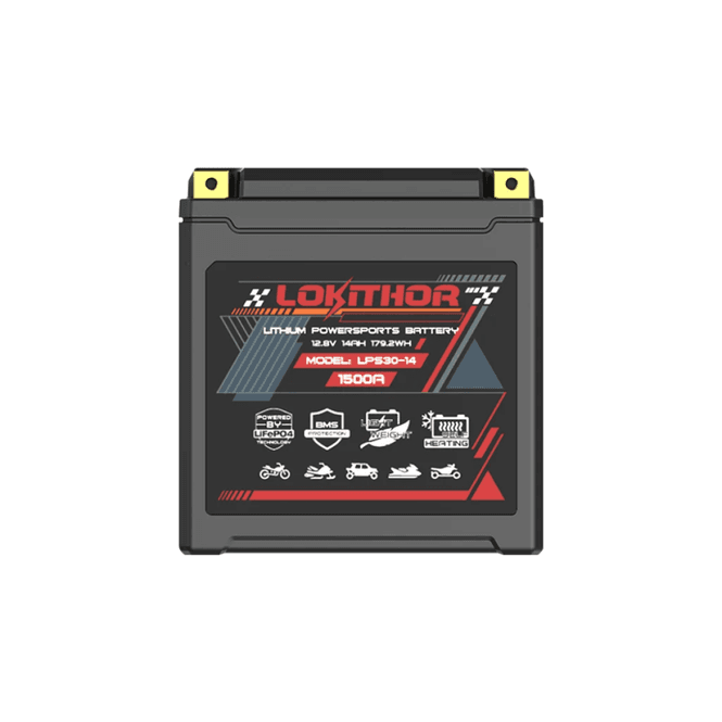 Hovedbilde LOKITHOR Lithium MC Batteri 12V 14Ah - 166x127x176mm - Bluetooth - Heat